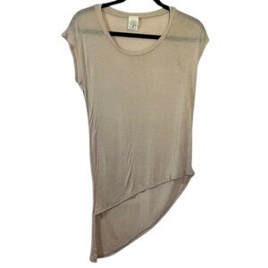 Freeloader Tan Asymmetrical Short-Sleeve T-Shirt
